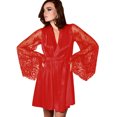 thumbnail image 2 of Nexjvus Women's Silk Sexy Pajamas Simulated Robe Bathrobe Bathrobe Robes, 2 of 5