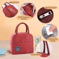 thumbnail image 3 of Bolsa térmica para el almuerzo, pequeña bolsa térmica plegable para el trabajo y la escuela, bolso de mano para picnic para mujeres, adultos, estudiantes y niños (rojo), 3 of 5