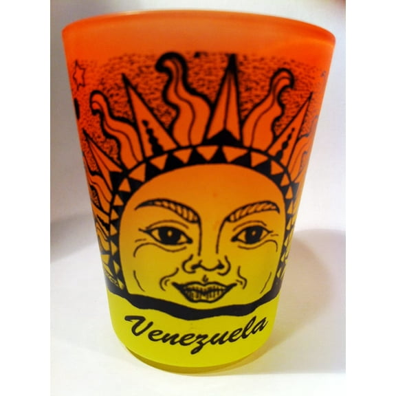 Venezuela Sun Neon Orange/Neon Yellow Shot Glass