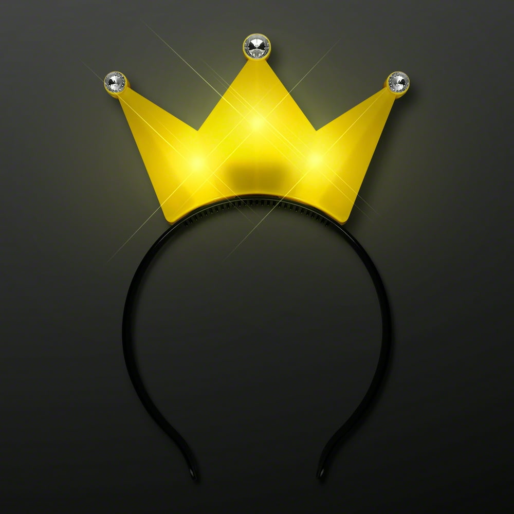 Light Up LED Crown Tiara Princess Headband (Yellow)