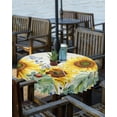 thumbnail image 2 of Fsddascl Sunflowers Outdoor Tablecloth - 60 Inch Round Dining Table Cover, Botanical Floral Butterfly Farmhouse Flowers Waterproof Outdoor Table Cloth with Umbrella Hole & Zipper for Picnic/Patio, 2 of 7