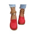 thumbnail image 3 of LUXUR Mocassins pour Femmes Confort Mocassins à Semelle Compensée Chaussure Décontractée Bout Rond Mocassin Marche Chaussures d'Infirmière Rouge 8, 3 of 9