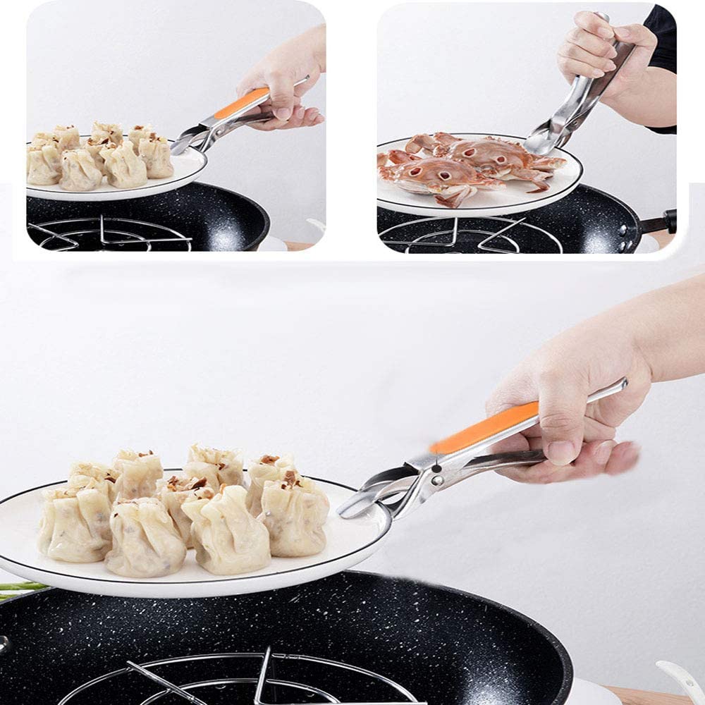 Surlong Anti-scalding Clip Multifunctional Kitchen Food Tongs（Pink)
