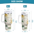 thumbnail image 3 of 30 oz Stainless Steel Tumbler Vacuum Insulated Leak Proof Stainless Steel Coffee Cup Water Bottles Chrysanthemums White, 3 of 9