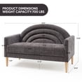 thumbnail image 5 of Loveseat Sofa for Small Spaces,49.6" Mid-Century Modern Linen Small Couch with Arched Backrest,2-Seater Upholstered Settee,600 lbs Capacity,Grey, 5 of 5