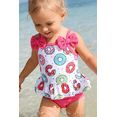 thumbnail image 3 of Tiny Cutey Toddler Girl Swimsuit Baby Long Sleeve Rashguard Top and Tankini Bathing Suit 3 Piece Set for 6-12 Months, 3 of 7