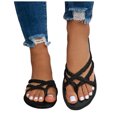 thumbnail image 2 of IUJSOY Women's Flat Sandals Casual Fashion Braided Criss Cross Strappy Flip Flops Summer Shoes, 2 of 5
