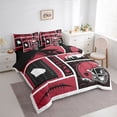 thumbnail image 3 of jejeloiu Rugby City Silhouette 7 Pieces Bedding Comforter Set,Red Black Full Bedding Set For Boys Kids Reversible, 3 of 8