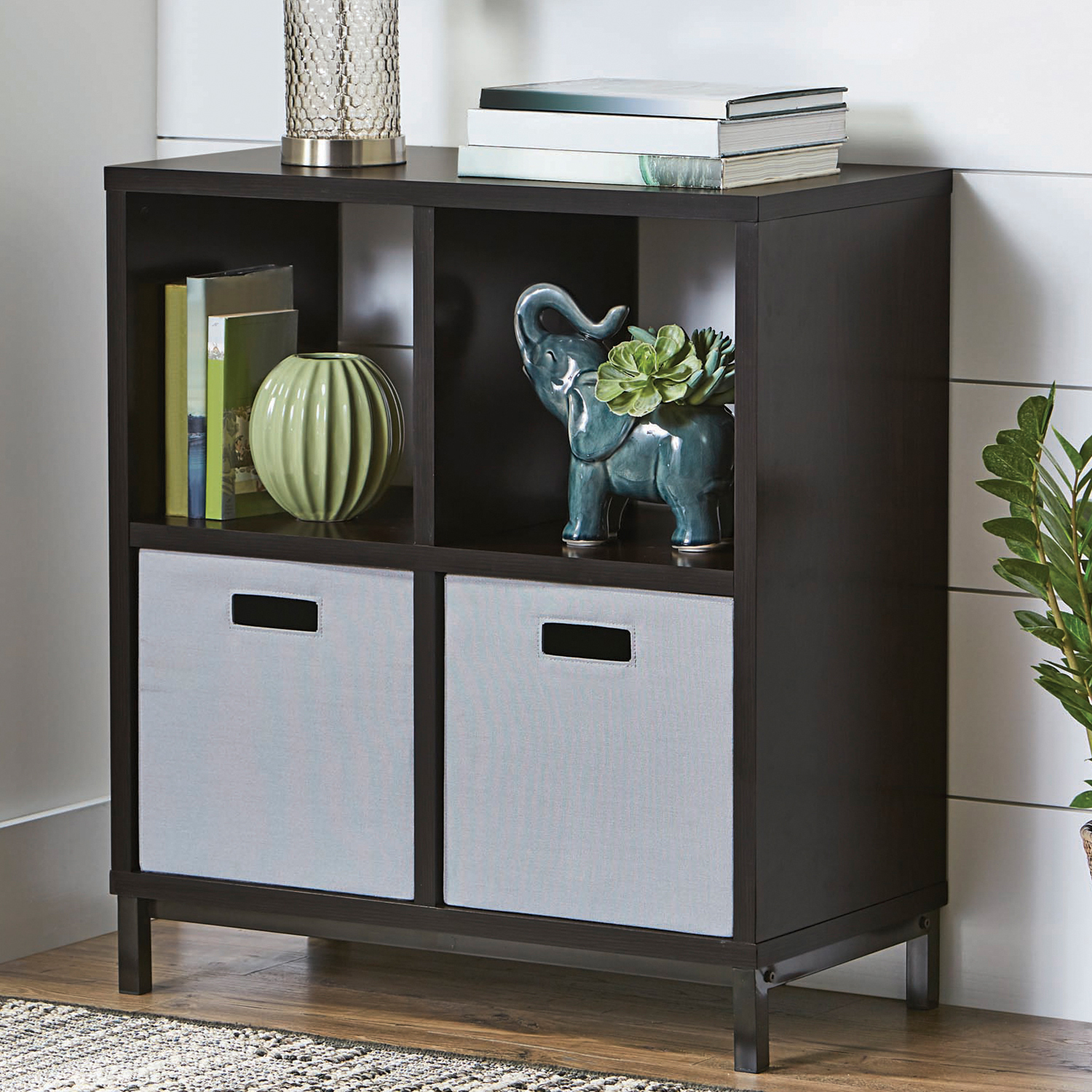 Better Homes & Gardens 4-Cube Organizer with Metal Base, Espresso - image 2 of 6