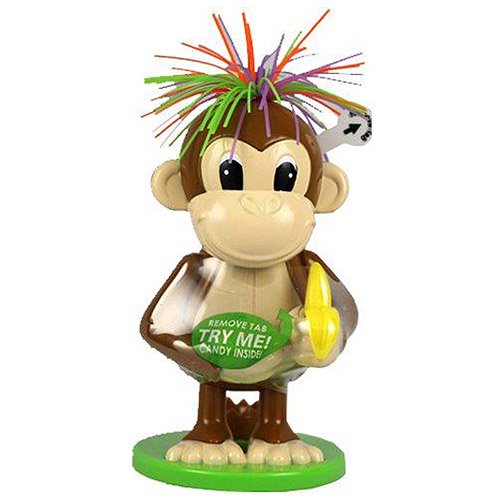 Galerie Funky Hair Monkey Candy Dispenser Filled with Candy Pieces, 0.3