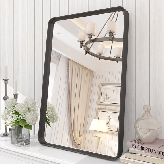 GODCHAR 16"x24" Shatterproof Bathroom Mirror, Metal Framed Wall Vanity Mirror