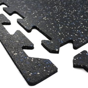 FlooringInc Eco-Lock Rubber Tile ¼ Thick, 24” x 24”, 8 tile pack, 29.36 Sq/Ft, Black