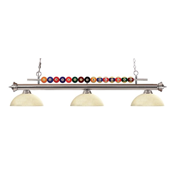 Z-Lite Shark 3 Light Billiard Light in Brushed Nickel