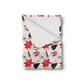 thumbnail image 2 of Floral Soft Flannel Fleece Throw Blanket, Summer Season Inspired Graphic Botanical Composition Blossoms and Leaves on White, Cozy Plush for Indoor and Outdoor Use, 60" x 80", Multicolor, by Ambesonne, 2 of 5