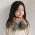 thumbnail image 3 of Kids Knit Scarf Toddler Winter Warm Scarves Neck Warmer Fashion Pompom Scarf for Boys Girls, 3 of 4