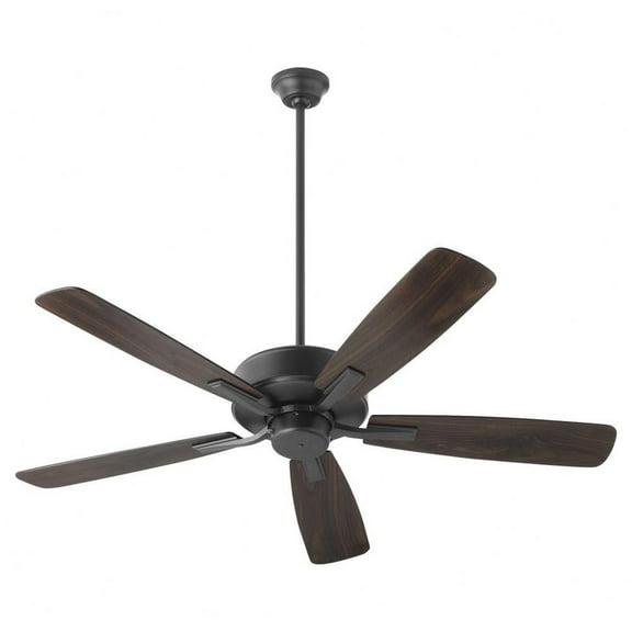 5 Blade Ceiling Fan in Transitional Style-12.5 inches Tall and 52 inches Wide-Matte Black Finish-Matte Black/Walnut Blade Color Bailey Street Home