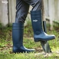 thumbnail image 2 of SMILIN PVC Rubber Rain Boots for Men,Steel Toe Waterproof and Slip Resistant lightweight Knee Men's Work Boots,Navy Blue Color,US Size 7, 2 of 8