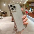 thumbnail image 3 of Compatible for iPhone 13 Pro Max 6.7 Inch Luxury Glitter Diamond Plating Case, 3D Bling Crystal Rhinestone Sparkly Clear Case for Women Girls Shockproof Camera Protective Back Cover - Silver, 3 of 6