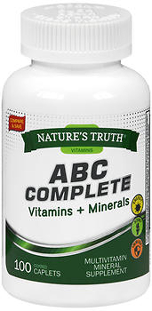 Nature S Truth Abc Complete Vitamins Minerals Supplement Tablets 100 Count Walmart Com Walmart Com
