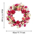 thumbnail image 3 of Pink Rose Tulip Wreath Spring Wreaths For Front Door 17.7In Artificial Floral Door Wreath For Spring Summer Decor Spring Floral Door Wreaths For Outdoor Indoor Window Wall Porch Farmhouse Home 1 Pack, 3 of 6