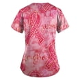 thumbnail image 2 of NAMTYQX Breast Cancer Scrub Top Stylish Floral Breast Cancer Awareness Shirts Pink Size M, 2 of 4