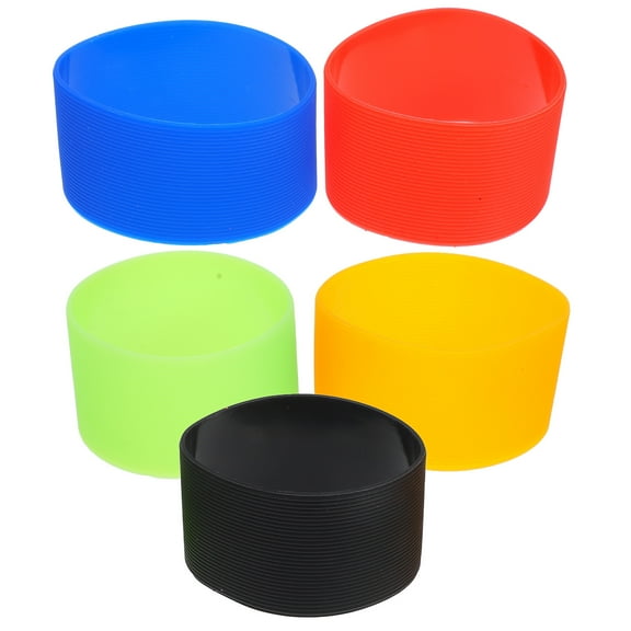 AURARMLET 5pcs Silicone Coffee Cup Sleeves Assorted Colors for Hot Beverage Cups Daily Use