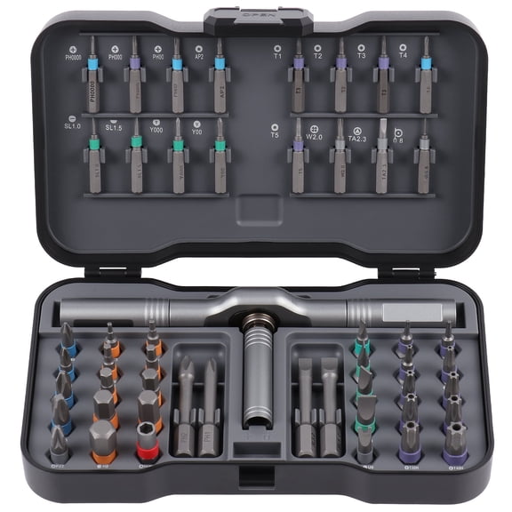 50 in 1 Magnetic Screwdriver Set, Multi Bit Magnetic Drive with Ratchet Handle, DIY Ratchet Screwdriver Set, Portable Repair Tool Kit for Furniture, Computer, Bicycle