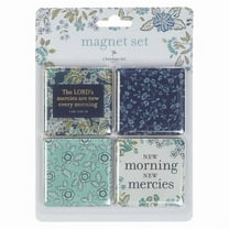 Christian Art Gifts Inspirational Decorative Square Refrigerator Magnet Set for Women: Mercies Are New Encouraging Scrip, (Hardcover)