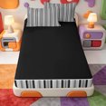 thumbnail image 4 of Erosebridal Linear Geometric Zipper Queen Comforter Set with Fitted Sheet and 2 Pillowcases,Abstract Striped Zipper Bedding Set,Black Reversible,4pcs, 4 of 7