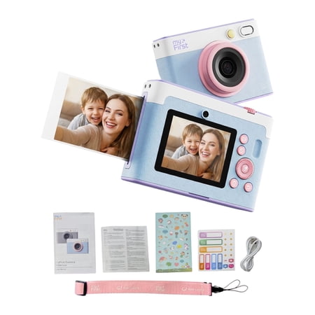 myFirst Camera Insta Lux Kids Instant Print Digital Camera, 5MP Color Photos with Built-in Wifi and Rechargeable Battery, Cotton Candy Mix