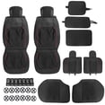 thumbnail image 5 of Leather Car Seat Cover 5 Seats Fits For 2009-2021 Dodge Ram 1500 2010-2021 2500 3500 Models Full Set Front Rear Cushion Seat Covers Protectors for Cars Waterproof, Red, 5 of 10