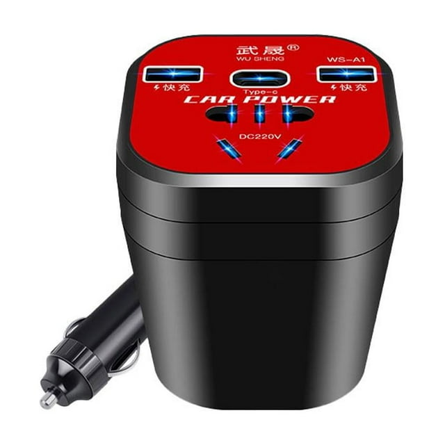 200W Vehicle Power Inverter, Car DC 12V 24V to AC 110V Converter, Fast USB Charging with Intelligent Monitoring for Travel, Road Trips, & Camping Essentials