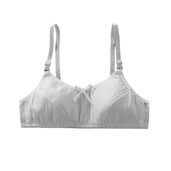 ATOGUTA Girls Training Bra Size 12-13 Years Underwear with Bra Pads and Adjustable Spaghetti Straps for Kids White
