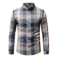 thumbnail image 1 of Camisa A Cuadros Manga Larga Con Botones Para Hombre, 1 of 4