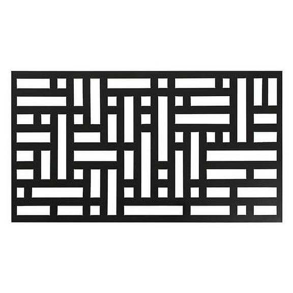 Outdoor Privacy Screen Metal Privacy Screen, Black Decorative Privacy Screen Panel DIY Metal Privacy Screen Fence for Garden Patio Backyard, 46"x23.6", Crossed Lines