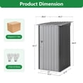 thumbnail image 6 of Jaxsunny 3 x 3 ft Outdoor Storage Metal Shed with Sloping Roof and Single Lockable Door for Patio Lawn Backyard,Gray, 6 of 10