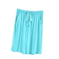 thumbnail image 3 of Gifts Dianli PJs Loungewear Solid Color Casual Elastic Waist Five Quarter Length Lounge Shorts Blend Lightweight Breathable Soft Comfortable Homewear Summer Sleepwear Nightwear Loungewear, 3 of 6