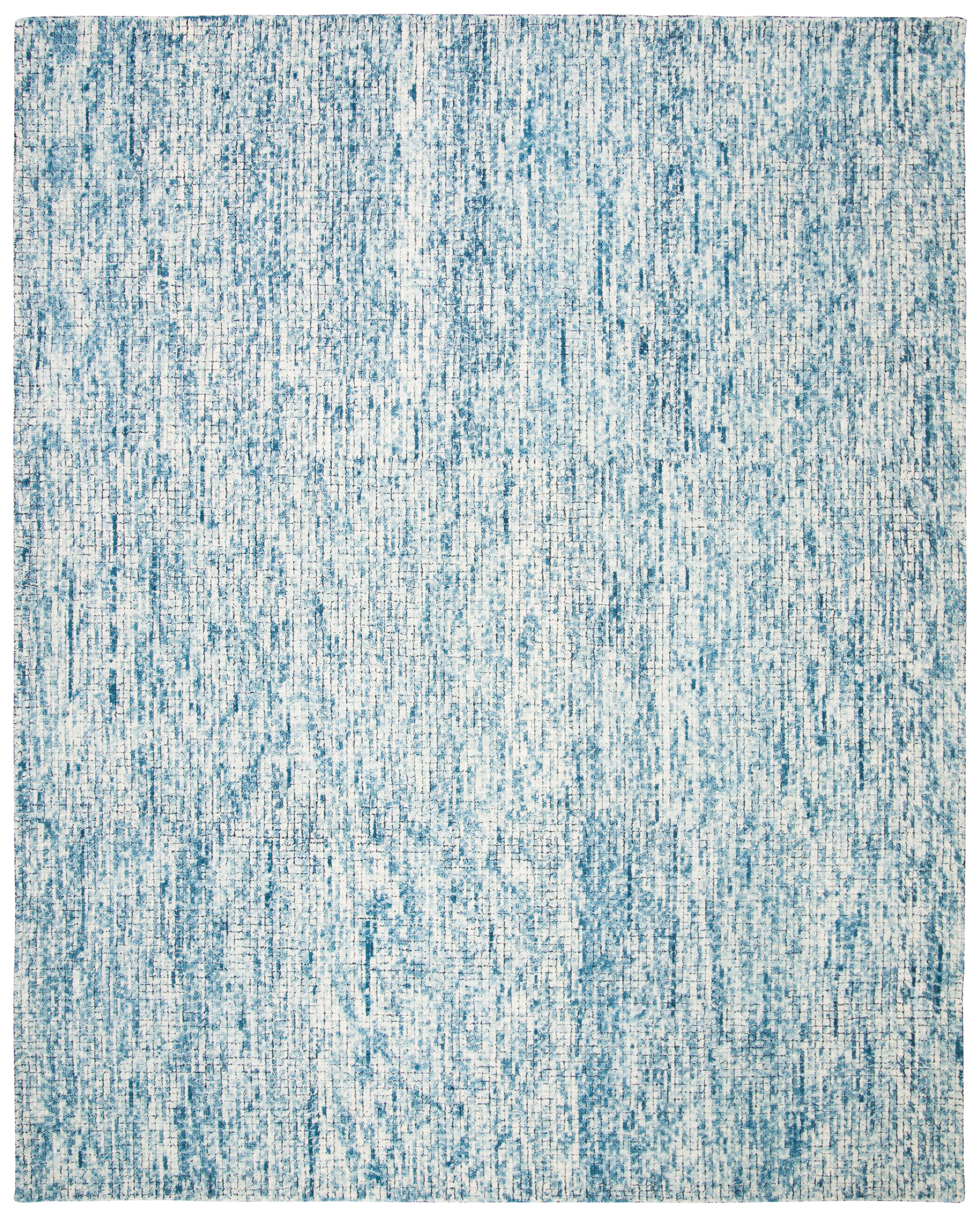 SAFAVIEH Abstract Devyn Geometric Wool Area Rug, Ivory/Navy, 8' x 10'