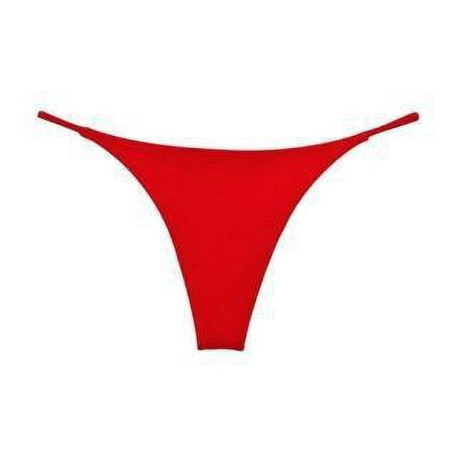 Bikini de cintura baja con doble tirante y sin costuras, ropa interior sexy de mujer con forma de T