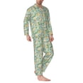 thumbnail image 2 of Picia Rabbit And Chick Pattern Men’s Long-Sleeve Sleepwear Set - Soft 2-Piece Loungewear with Pockets, Comfy PJs for Relaxing Nights-Large, 2 of 7