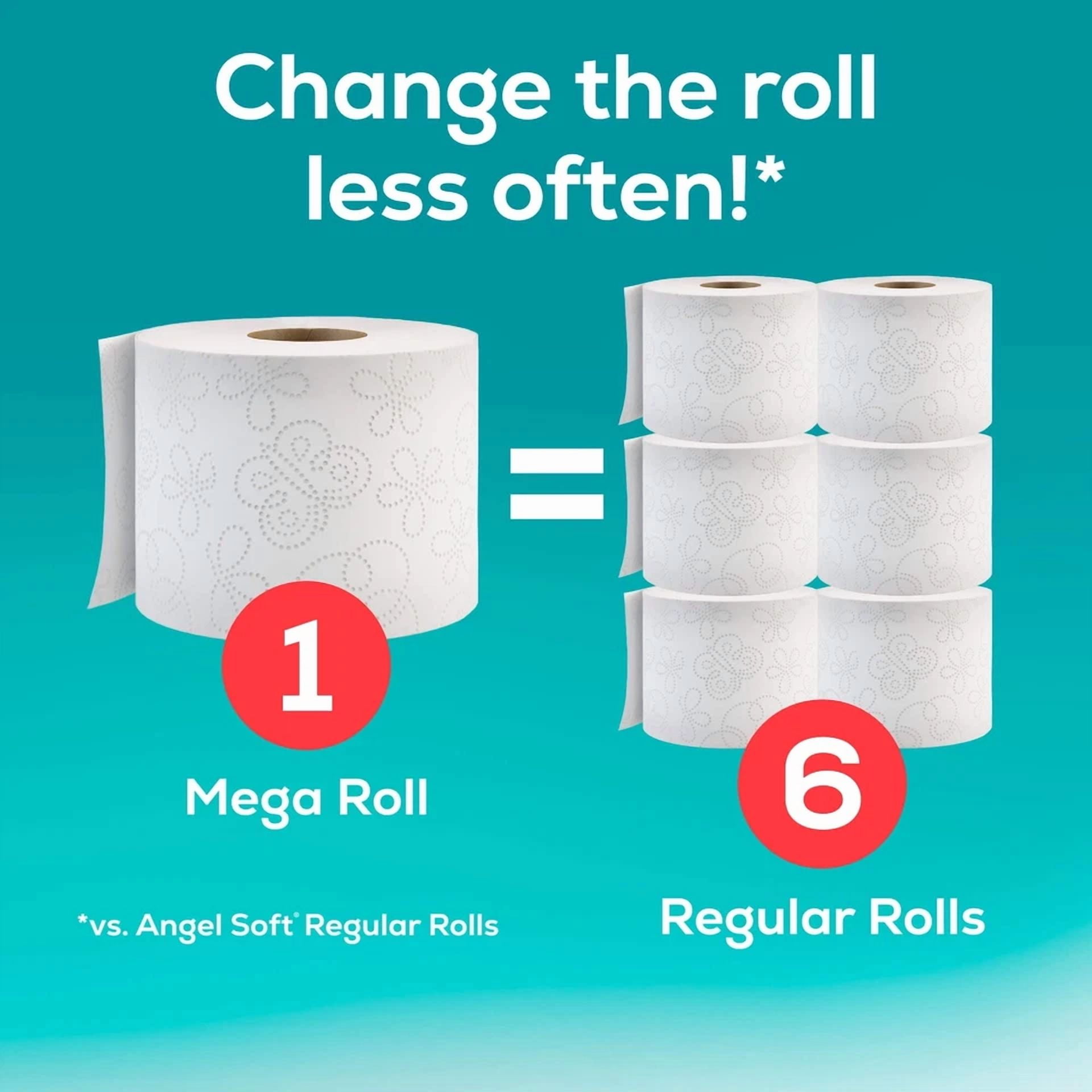 CIRCLE- Angel Soft 2-Ply Toilet Paper , 12 Super Mega Rolls