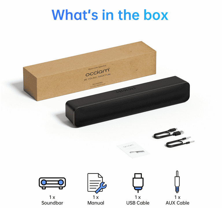 Sound Bar for tv, 20W TV Speakers Wireless Bluetooth Sound Bar with 3D  Surround Sound System, Enhanced Bass Technology, Optical/Aux/USB  Compatible- 16 