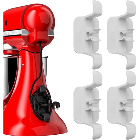 ?Upgraded?4 PCS Cord Organizer for Kitchen Appliances, Cord Wrapper for Storage Small Home Appliances, Mixer, Coffee Maker, Pressure Cooker and Air Fryer (4PCS, White)