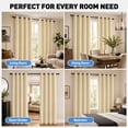 thumbnail image 5 of Beige Blackout Curtains, 52 x 84 inch Drapes Set of 2 Panels, Thermal Insulated Room Darkening Curtains for Bedroom Living Room, Privacy Protection&Noise Reduce, 5 of 7