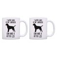 thumbnail image 1 of ThisWear Funny Dog Lovers Gifts I Work Hard Lab Retriever Mug Set Labrador Mug 2 Pack Gift Mugs Cups White, 1 of 4