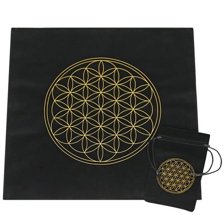 

BESTHUA Tarot Cards Altar Cloth | The Flower Of Life Crystal Lattice Tarot Tablecloth With Tarot Cards Bag Pouch | Witchcraft Tarot Spread 19*19 Inches Table Cloth Alter Wicca