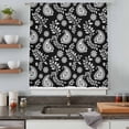 thumbnail image 4 of Black Paisley Sheer Curtains 45 Inches Long, Ethnic Vintage Floral Botanical Abstract Light Filering Curtains, Breathable Simi Curtain Privacy Drapes for Kitchen Bathroom Small Window Treatment, 4 of 9