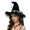 Green, variant on QWERTY Velvet Lace Witch Hat Wide Brim Tapered Elegant Bow Gothic Party Halloween Accessories