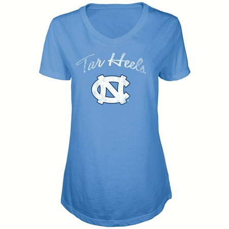 Logoart North Carolina Tar Heels - Women's Russell Carolina Blue North Carolina Tar Heels Distressed V-Neck Tunic T-Shirt
