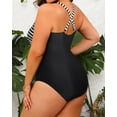 thumbnail image 4 of GFDYREE Women Plus Size One Piece Swimsuits V Neck Tummy Control Bathing Suits Front Cross Swimwear, 4 of 7